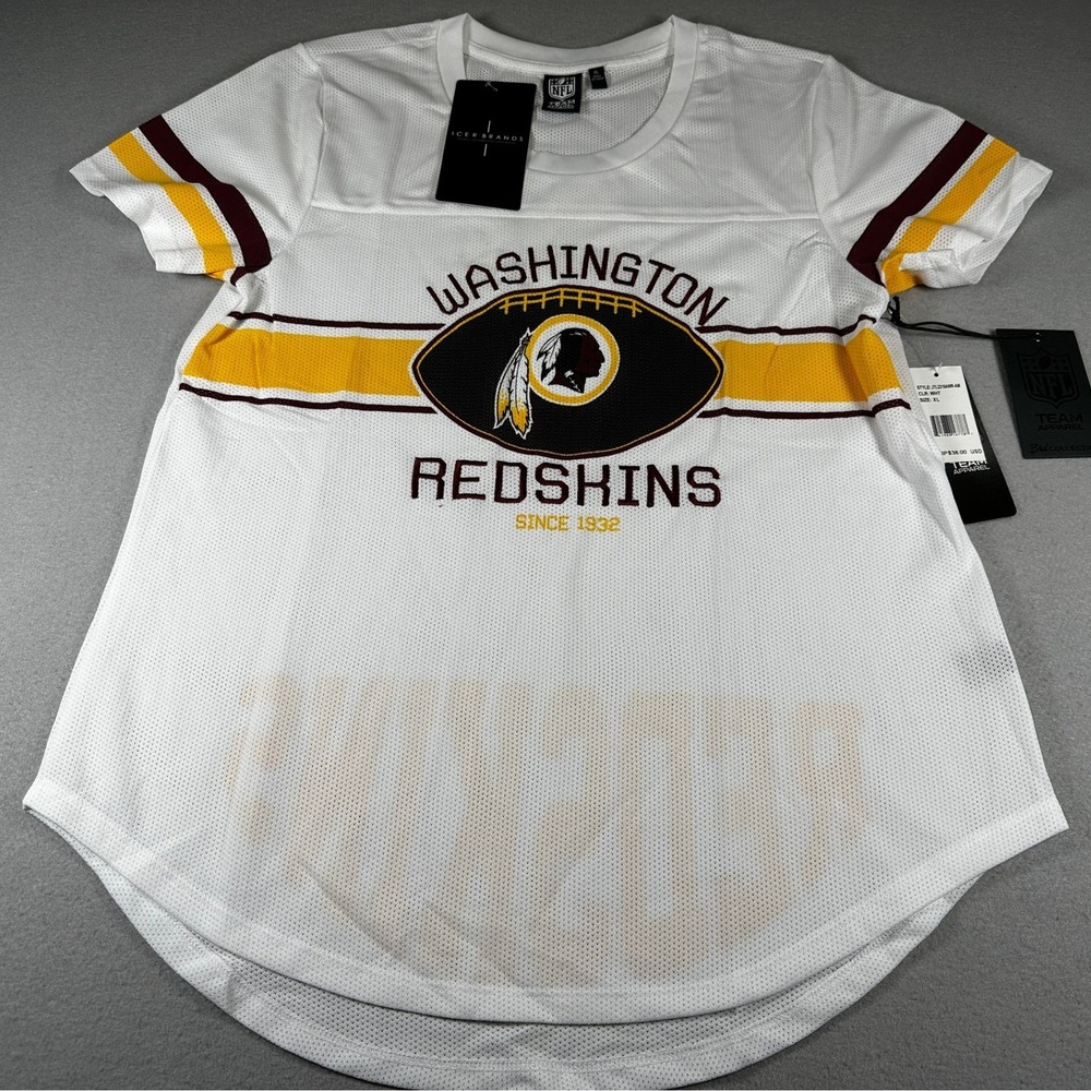 Washington Redskins NFL Women's XL White Mesh Jersey Shirt NWT Icer Brands